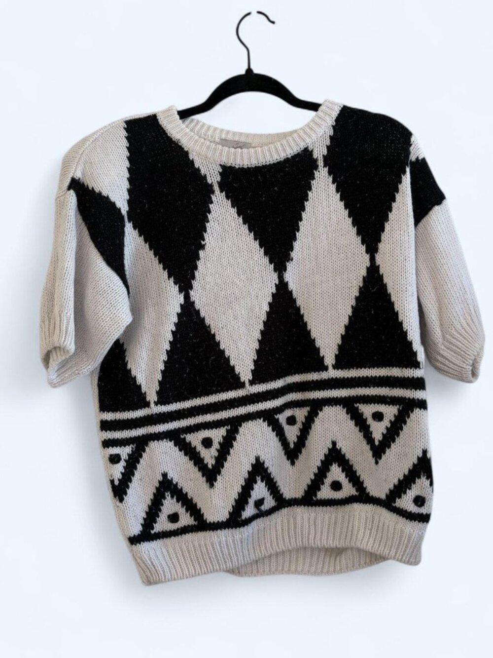 Vintage Jacqueline Ferrar Sport Argyle Knit Sweater